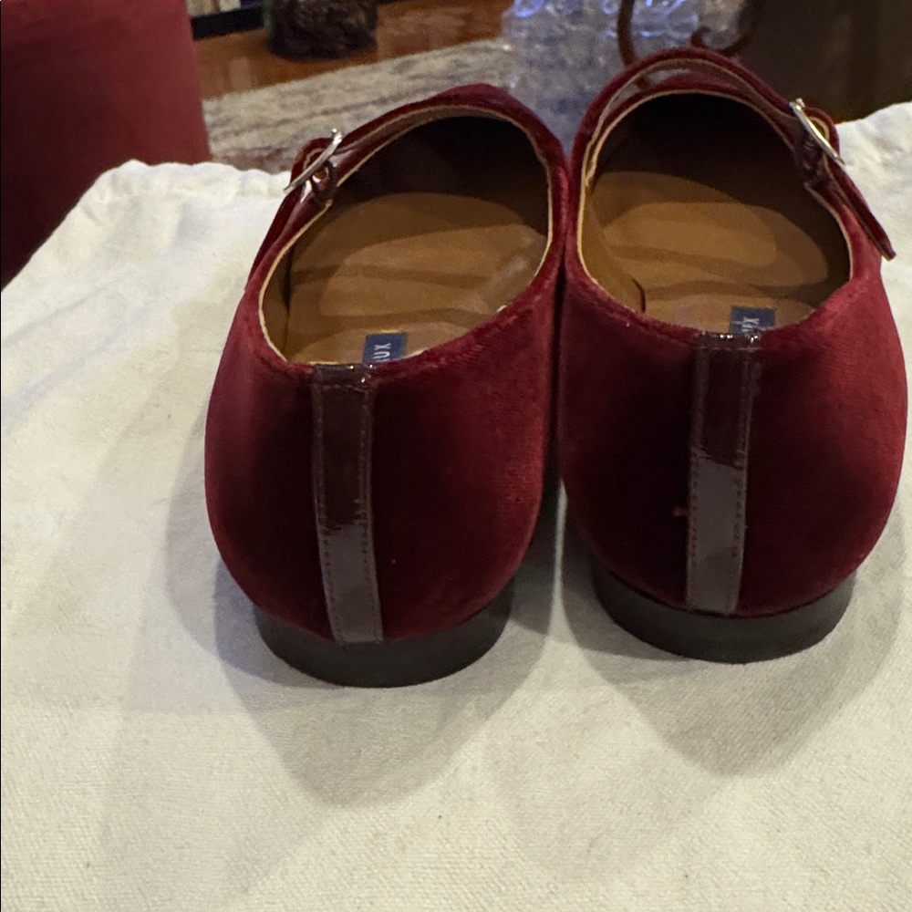 Margaux Burgundy Velvet Flats - Picture 6 of 6